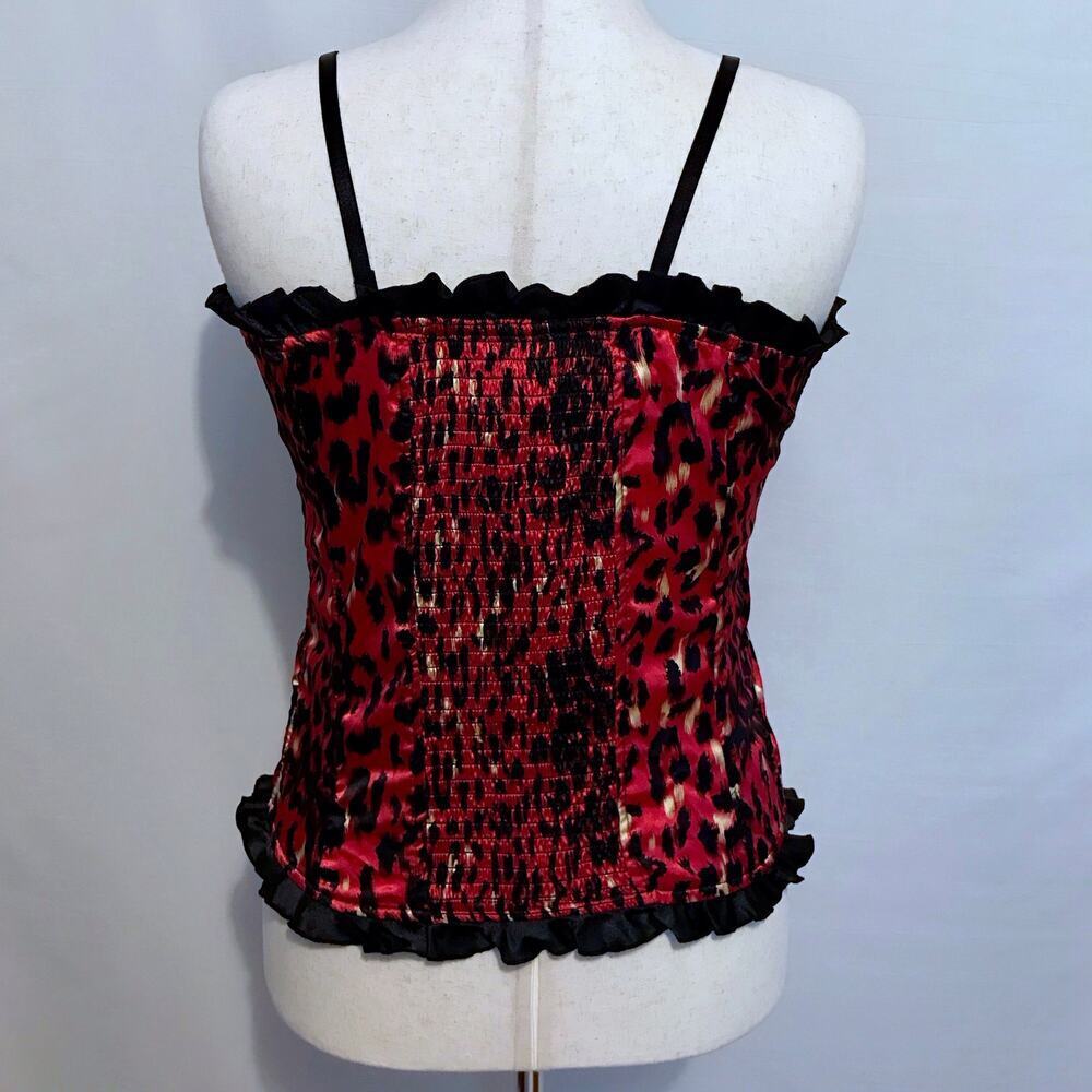Check Me First NWT Red, Black and Beige Leopard Print Bustier Women XL - Picture 6 of 13